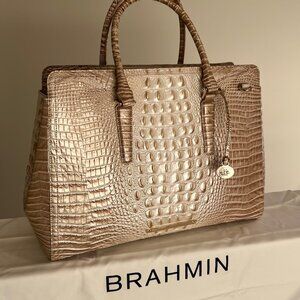 BRAHMIN Melbourne Collection Contour Finley Carryall Satchel Tote Bag - (EUC)